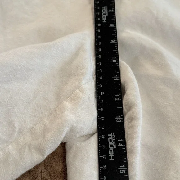 Lane Bryant Womens 22/24 Linen Blend Pants White Beach Coastal Resort Bohemian - Picture 8 of 10